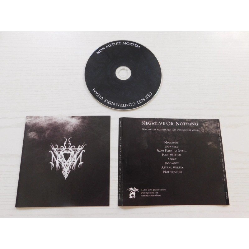 Negative Or Nothing - Non Metuit Mortem, Qui Scit Contemnere Vitam CD